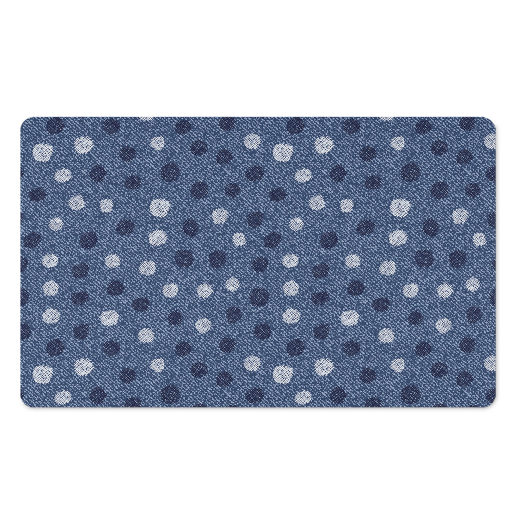 Cute Polka Dot Denim Jeans Pattern Print Polyester Doormat