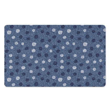 Cute Polka Dot Denim Jeans Pattern Print Polyester Doormat