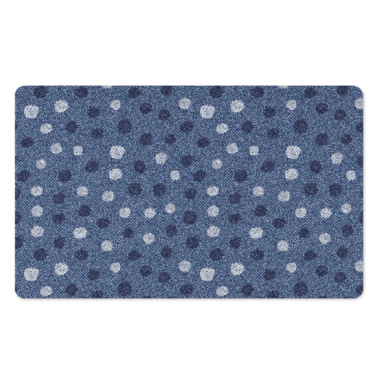 Cute Polka Dot Denim Jeans Pattern Print Polyester Doormat