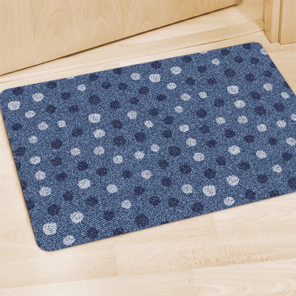 Cute Polka Dot Denim Jeans Pattern Print Polyester Doormat