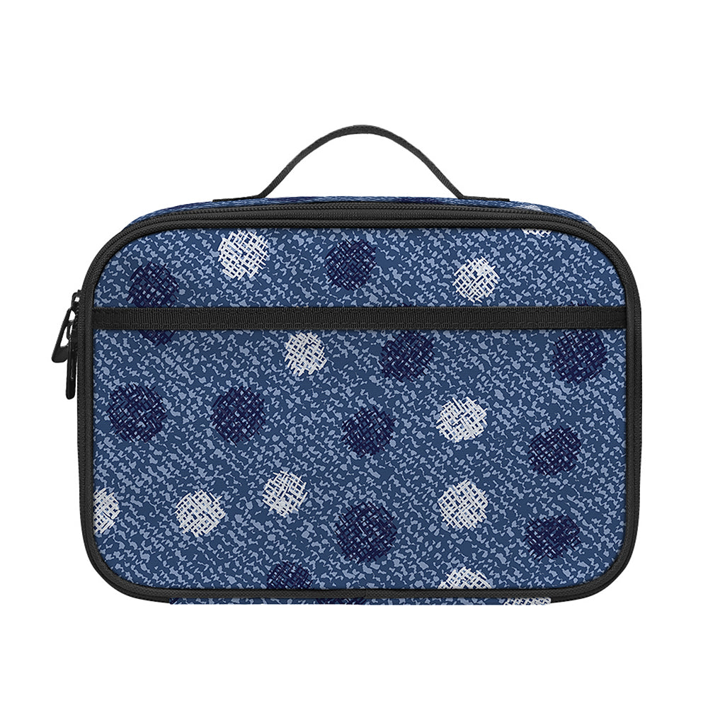 Cute Polka Dot Denim Jeans Pattern Print Portable Lunch Bag