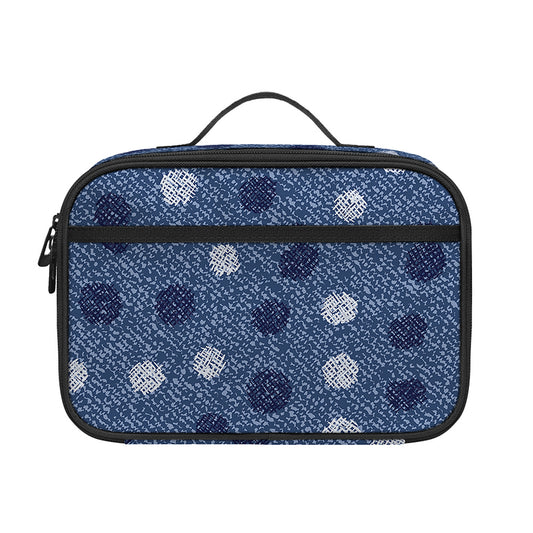 Cute Polka Dot Denim Jeans Pattern Print Portable Lunch Bag