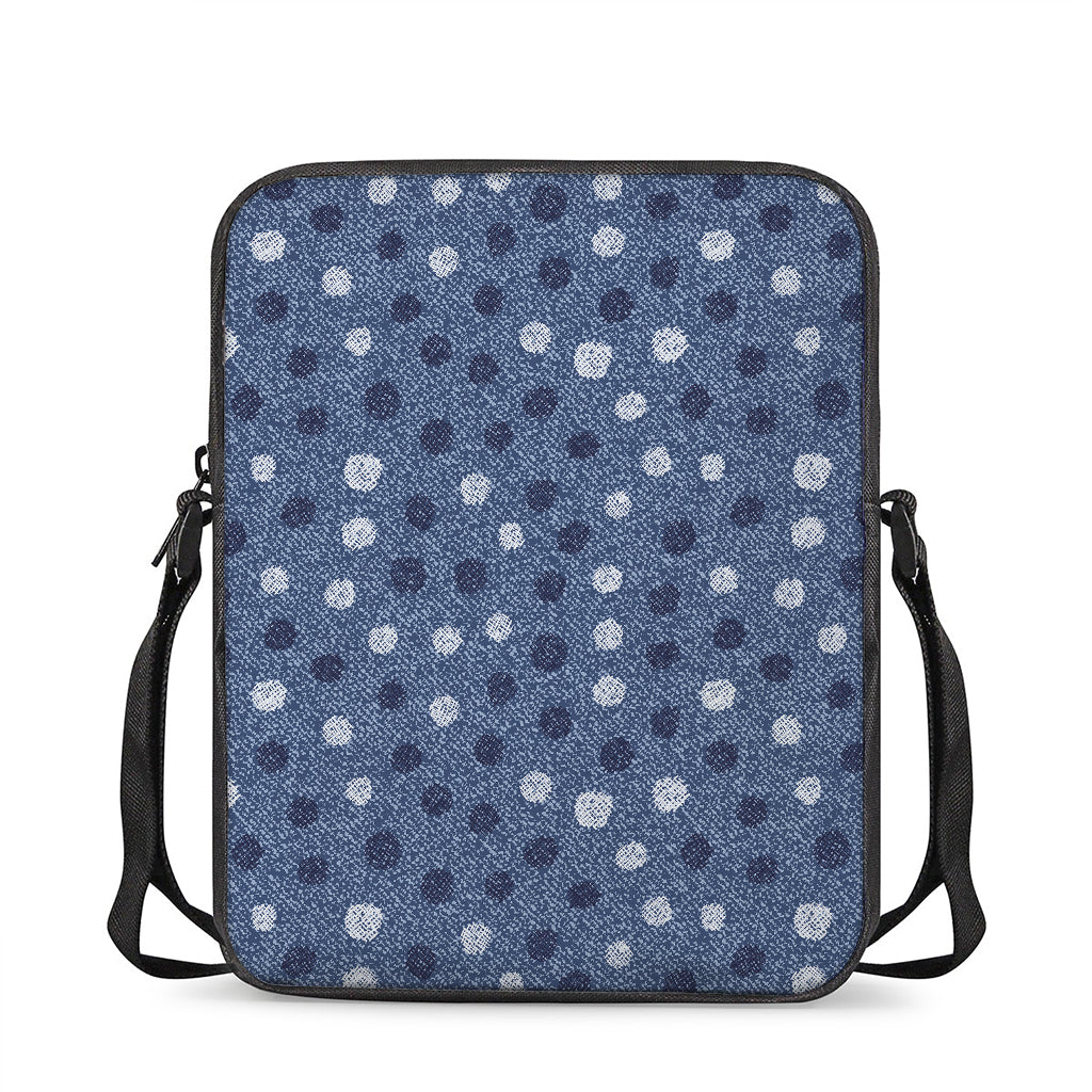 Cute Polka Dot Denim Jeans Pattern Print Rectangular Crossbody Bag