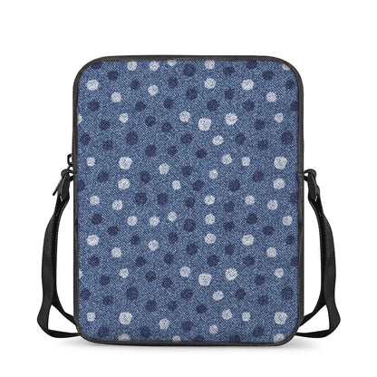 Cute Polka Dot Denim Jeans Pattern Print Rectangular Crossbody Bag