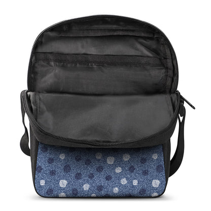 Cute Polka Dot Denim Jeans Pattern Print Rectangular Crossbody Bag