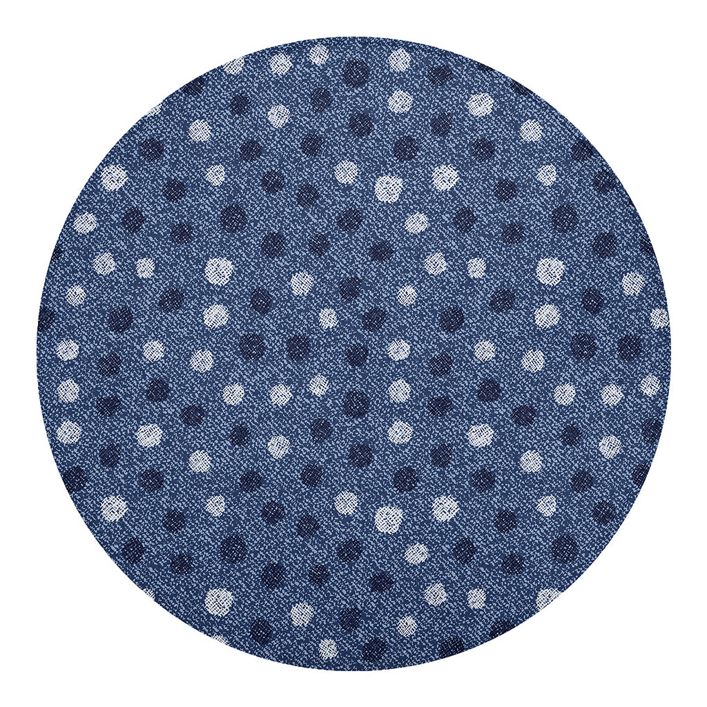 Cute Polka Dot Denim Jeans Pattern Print Round Blanket