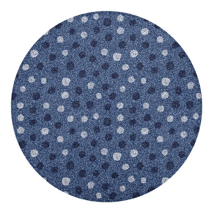 Cute Polka Dot Denim Jeans Pattern Print Round Blanket