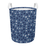Cute Polka Dot Denim Jeans Pattern Print Round Laundry Basket