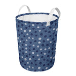 Cute Polka Dot Denim Jeans Pattern Print Round Laundry Basket