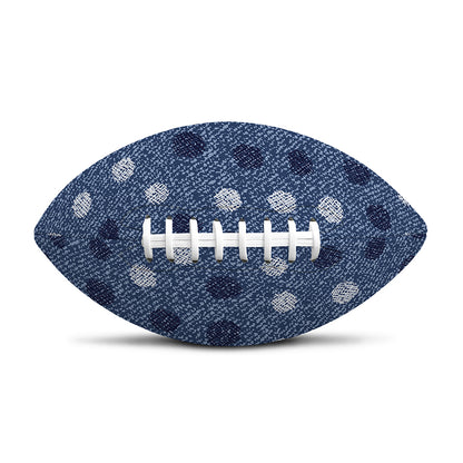 Cute Polka Dot Denim Jeans Pattern Print Rugby Ball