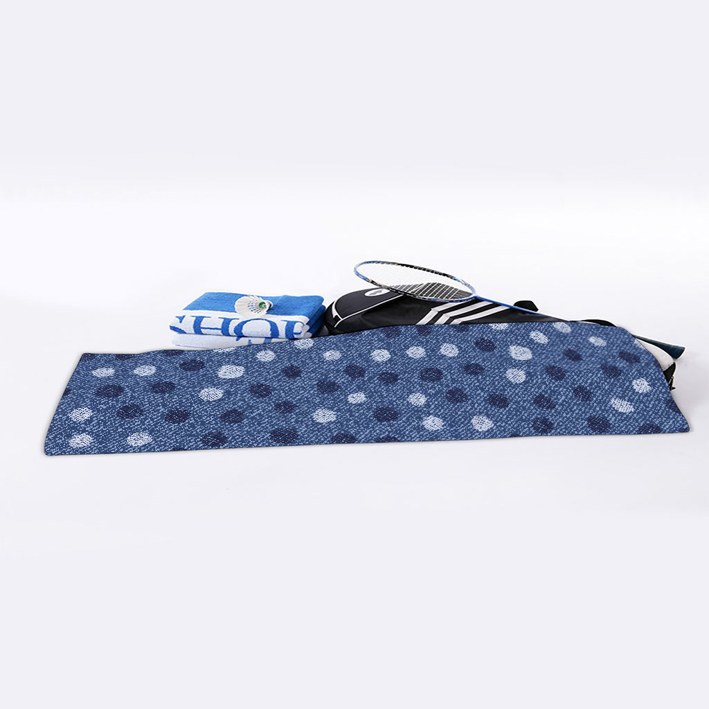Cute Polka Dot Denim Jeans Pattern Print Sports Towel