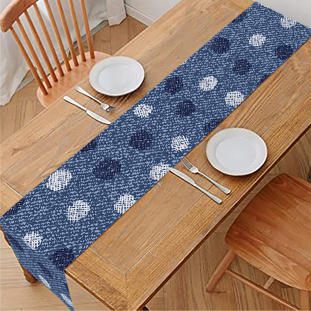 Cute Polka Dot Denim Jeans Pattern Print Table Runner