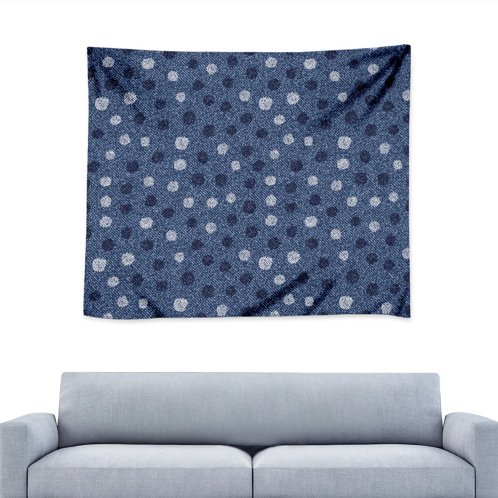Cute Polka Dot Denim Jeans Pattern Print Tapestry