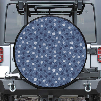 Cute Polka Dot Denim Jeans Pattern Print Tire Cover