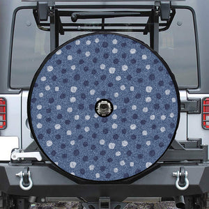 Cute Polka Dot Denim Jeans Pattern Print Tire Cover With Camera Hole