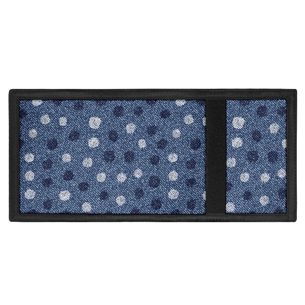 Cute Polka Dot Denim Jeans Pattern Print Trifold Wallet