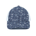 Cute Polka Dot Denim Jeans Pattern Print White Mesh Trucker Hat