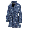 Cute Polka Dot Denim Jeans Pattern Print Women's Bathrobe