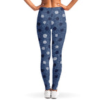 Cute Polka Dot Denim Jeans Pattern Print Women's Leggings