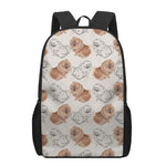 Cute Pomeranian Pattern Print 17 Inch Backpack