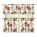 Cute Pomeranian Pattern Print 3 Piece Kitchen Curtains