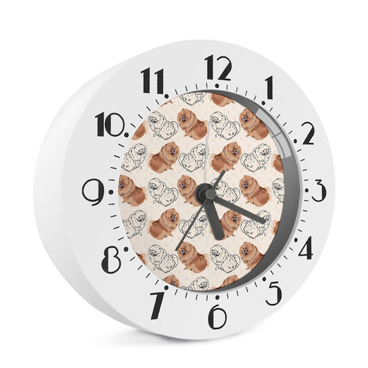 Cute Pomeranian Pattern Print Alarm Clock