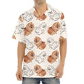 Cute Pomeranian Pattern Print Aloha Shirt