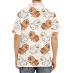 Cute Pomeranian Pattern Print Aloha Shirt