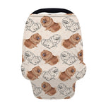 Cute Pomeranian Pattern Print Baby Seat Cover
