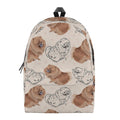 Cute Pomeranian Pattern Print School Backpack