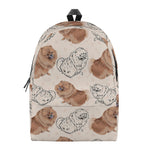 Cute Pomeranian Pattern Print Backpack