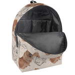 Cute Pomeranian Pattern Print Backpack