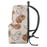 Cute Pomeranian Pattern Print Backpack