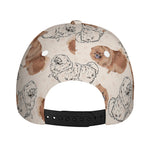 Cute Pomeranian Pattern Print Baseball Cap