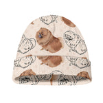 Cute Pomeranian Pattern Print Beanie