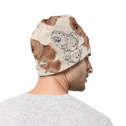 Cute Pomeranian Pattern Print Beanie