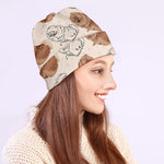 Cute Pomeranian Pattern Print Beanie