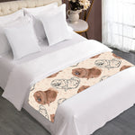 Cute Pomeranian Pattern Print Bed Runner