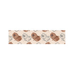 Cute Pomeranian Pattern Print Bed Runner