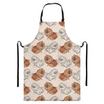Cute Pomeranian Pattern Print Bib Apron With Pocket