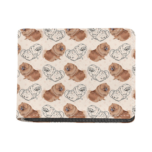 Cute Pomeranian Pattern Print Bifold Wallet