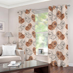 Cute Pomeranian Pattern Print Blackout Grommet Curtains