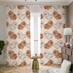 Cute Pomeranian Pattern Print Blackout Pencil Pleat Curtains