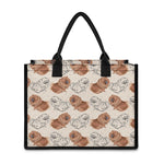 Cute Pomeranian Pattern Print Canvas Tote Bag