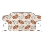 Cute Pomeranian Pattern Print Car Windshield Snow Cover