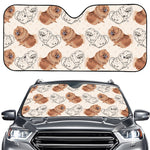 Cute Pomeranian Pattern Print Car Windshield Sun Shade