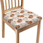 Cute Pomeranian Pattern Print Chair Cushion Cover