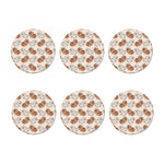 Cute Pomeranian Pattern Print Coaster Set