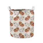 Cute Pomeranian Pattern Print Collapsible Laundry Basket