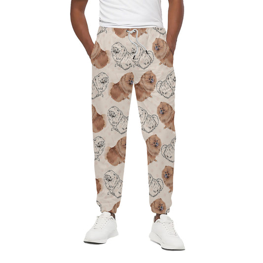 Cute Pomeranian Pattern Print Cotton Pants